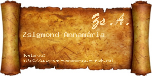 Zsigmond Annamária névjegykártya